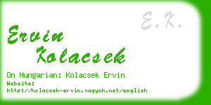 ervin kolacsek business card